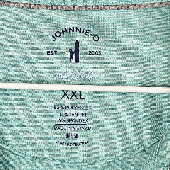 Johnnie-O Top Shelf Mens Polo Shirt Size 2XL UPF 50 Sun Protection Golf Blue - Picture 2 of 6